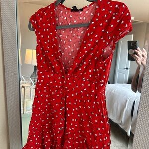 Red Floral Women's Dress